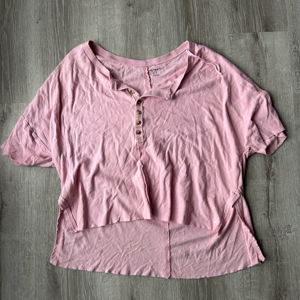 pink short sleeve urban outfitters  lounge tee shirt